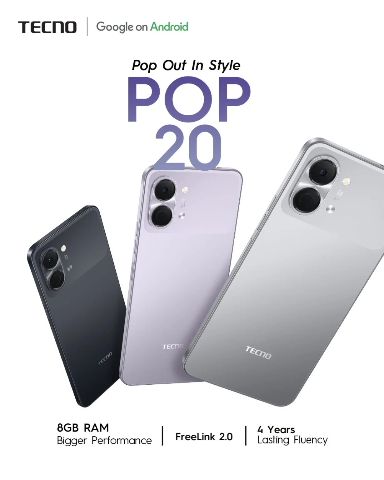 Tecno Pop 20 (64GB/4GB; 13MP Dual Camera; 5000mAh) - Image 2