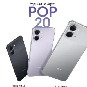 Tecno Pop 20 (128GB/4GB; 13MP Dual Camera; 5000mAh)